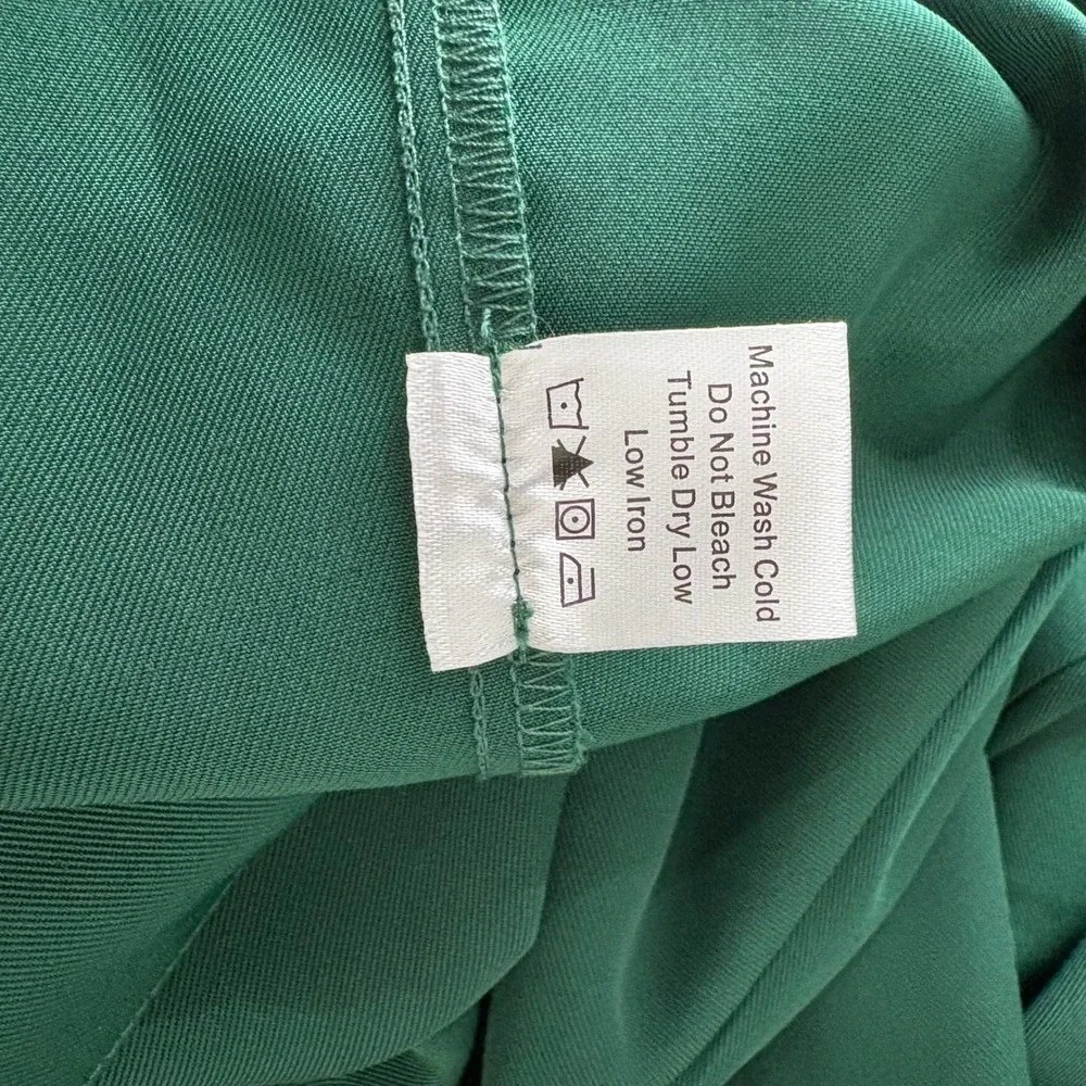 Tuckernuck Erin Pants Dark Green Wide Leg High Rise Side Zip Trousers XL NEW